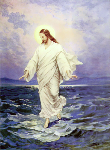 Jezis - kracajuci po vode